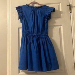 royal blue fit and flare mini dress